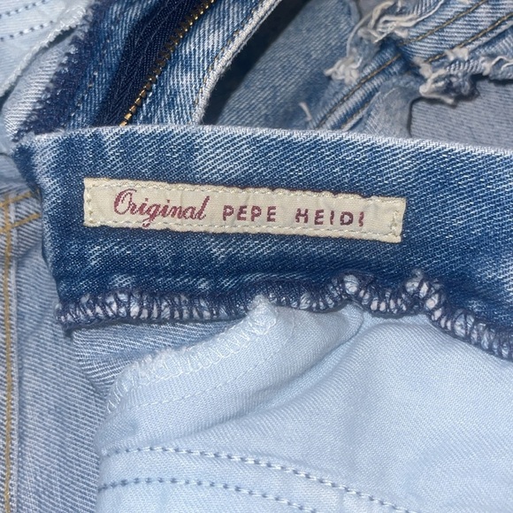 VTG 1990's PEPE Heidi High Rise Jean Shorts SZ 7 / 8 cut pff - Picture 7 of 9